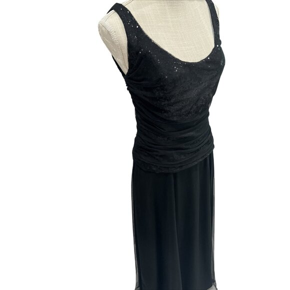Patra Black Sequin Evening Dress With Sheer Shawl Size 8 - Picture 6 of 12